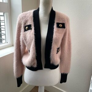 Pink Fuzzy Sweater - Size S